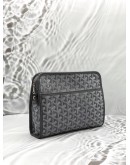 (LIKE NEW) GOYARD JOUVENCE MM TOILETRY IN GREY GOYARDINE CANVAS WITH CHEVROCHES CALFSKIN LEATHER