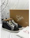 CHRISTIAN LOUBOUTIN LOUIS ORLATO HIGH TOP SNEAKERS SIZE 42 IN BLACK WITH SILVER -FULL SET-