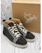 CHRISTIAN LOUBOUTIN LOUIS ORLATO HIGH TOP SNEAKERS SIZE 42 IN BLACK WITH SILVER -FULL SET-
