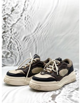 FENDI FORCE TRAINER SNEAKERS SIZE 7 IN BEIGE WITH BROWN COLORWAY