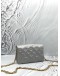 (LIKE NEW) MICROCHIP LOUIS VUITTON POCHETTE COUSSIN IN METALLIC SILVER MONOGRAM EMBOSSED LAMBSKIN LEATHER -FULL SET-