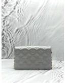 (LIKE NEW) MICROCHIP LOUIS VUITTON POCHETTE COUSSIN IN METALLIC SILVER MONOGRAM EMBOSSED LAMBSKIN LEATHER -FULL SET-