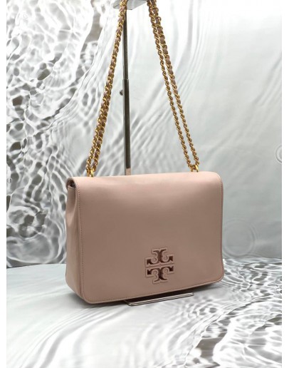 TORY BURCH BRITTEN SHOULDER BAG IN PINK LEATHER