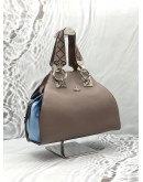 VIVIENNE WESTWOOD ARCHIVE ORB HANDBAG IN ETOUPE WITH BLUE LEATHER