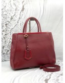 FENDI 2 JOURS TOTE BAG IN RED LEATHER