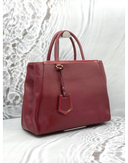 FENDI 2 JOURS TOTE BAG IN RED LEATHER