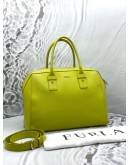 FURLA ALLEGRA TOTE BAG IN NEON YELLOW LEATHER