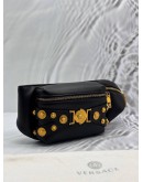 VERSACE MEDUSA TRIBUTE BELT BAG IN BLACK LEATHER