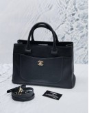 (CLEAR STOCK) (LIKE NEW) CHANEL NEO EXECUTIVE SMALL TOTE BAG IN BLACK CAVIAR LEATHER 