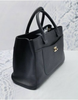 (CLEAR STOCK) (LIKE NEW) CHANEL NEO EXECUTIVE SMALL TOTE BAG IN BLACK CAVIAR LEATHER 