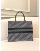 (LIKE NEW) CHRISTIAN DIOR LARGE DIOR BOOK TOTE IN GREY DIOR OBLIQUE EMBROIDERY