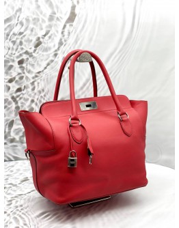 (LIKE NEW) HERMES TOOLBOX 26 IN RED SWIFT LEATHER