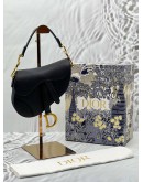 (LIKE NEW) CHRISTIAN DIOR MINI SADDLE IN BLACK GRAINED CALFSKIN LEATHER