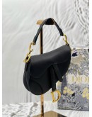 (LIKE NEW) CHRISTIAN DIOR MINI SADDLE IN BLACK GRAINED CALFSKIN LEATHER