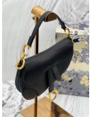 (LIKE NEW) CHRISTIAN DIOR MINI SADDLE IN BLACK GRAINED CALFSKIN LEATHER