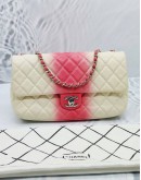 (CLEAR STOCK) CHANEL JUMBO SINGLE FLAP BAG IN OMBRE OFF WHITE WITH PINK CAVIAR LEATHER