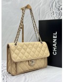 2012 CHANEL FRENCH RIVIERA FLAP SHOULDER BAG IN BEIGE CAVIAR LEATHER -FULL SET-