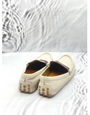 GUCCI DRIVING LOAFERS SIZE 8 IN WHITE LEATHER