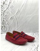 GUCCI DRIVING LOAFERS SIZE 8 IN BURGUNDY SUEDE LEATHER