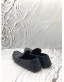 LOUIS VUITTON HOCKENHEIM MOCCASIN LOAFERS SIZE 8.5 IN NAVY BLUE DAMIER EMBOSSED LEATHER