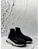 BALENCIAGA SPEED 2.0 TRAINER SNEAKERS SIZE 42 IN BLACK KNIT FABRIC