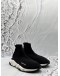 BALENCIAGA SPEED 2.0 TRAINER SNEAKERS SIZE 42 IN BLACK KNIT FABRIC