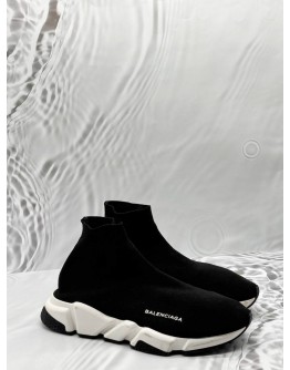 BALENCIAGA SPEED 2.0 TRAINER SNEAKERS SIZE 42 IN BLACK KNIT FABRIC