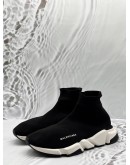 BALENCIAGA SPEED 2.0 TRAINER SNEAKERS SIZE 42 IN BLACK KNIT FABRIC