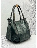 TOD’S G-LINE HOBO BAG IN GREEN CANVAS WITH BLACK LEATHER