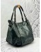 TOD’S G-LINE HOBO BAG IN GREEN CANVAS WITH BLACK LEATHER