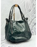 TOD’S G-LINE HOBO BAG IN GREEN CANVAS WITH BLACK LEATHER