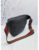 (CLEAR STOCK) (LIKE NEW) GUCCI VINTAGE LOGO WEB MEDIUM BELT BAG IN BLACK PEBBLED LEATHER