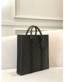 (LIKE NEW) MICROCHIP LOUIS VUITTON SAC PLAT IN BLACK MONOGRAM ECLIPSE CANVAS WITH LEATHER -FULL SET-