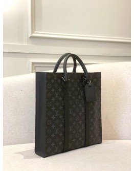 (LIKE NEW) MICROCHIP LOUIS VUITTON SAC PLAT IN BLACK MONOGRAM ECLIPSE CANVAS WITH LEATHER -FULL SET-