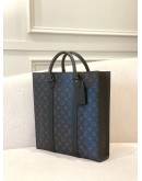 (LIKE NEW) MICROCHIP LOUIS VUITTON SAC PLAT IN BLACK MONOGRAM ECLIPSE CANVAS WITH LEATHER -FULL SET-