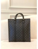 (LIKE NEW) MICROCHIP LOUIS VUITTON SAC PLAT IN BLACK MONOGRAM ECLIPSE CANVAS WITH LEATHER -FULL SET-