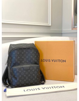 (LIKE NEW) LOUIS VUITTON DISCOVERY BACKPACK IN BLACK MONOGRAM ECLIPSE CANVAS WITH LEATHER -FULL SET-