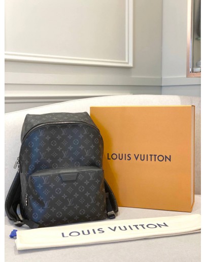 (LIKE NEW) LOUIS VUITTON DISCOVERY BACKPACK IN BLACK MONOGRAM ECLIPSE CANVAS WITH LEATHER -FULL SET-