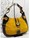 BALLY DORADI HOBO BAG IN MUSTARD YELLOW SUEDE LEATHER WITH BLACK CALFSKIN LEATHER