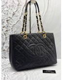 CHANEL GST GRAND SHOPPING TOTE BAG IN BLACK CAVIAR LEATHER