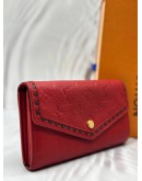 LOUIS VUITTON SARAH WALLET IN RED MONOGRAM EMPREINTE LEATHER -FULL SET-