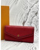 LOUIS VUITTON SARAH WALLET IN RED MONOGRAM EMPREINTE LEATHER -FULL SET-