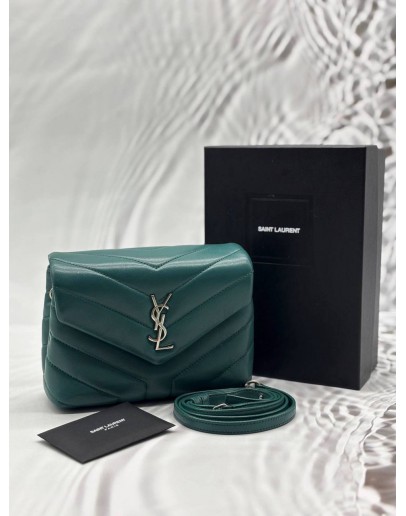 YSL SAINT LAURENT LOULOU TOY IN GREEN LEATHER