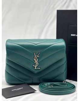YSL SAINT LAURENT LOULOU TOY IN GREEN LEATHER