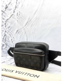 (CLEAR STOCK) (LIKE NEW) LOUIS VUITTON OUTDOOR BUMBAG IN BLACK MONOGRAM ECLIPSE CANVAS WITH TAIGA LEATHER -FULL SET-