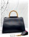 (CLEAR STOCK) (UNUSED) GUCCI NYMPHAEA BAMBOO HANDLE BAG IN BLACK WITH RED LEATHER