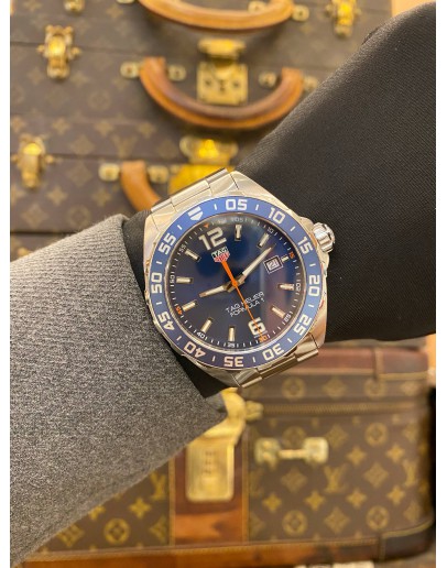 (LIKE NEW) 2017 TAG HEUER FORMULA 1 ORANGE HAND REF WAZ1010 BLUE DIAL 43MM QUARTZ WATCH -FULL SET-