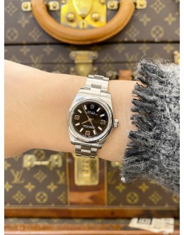 (LIKE NEW) 2017 ROLEX OYSTER PERPETUAL 26 REF 176200 BLACK DIAL 26MM AUTOMATIC WATCH