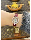 (UNUSED) 2024 CHOPARD HAPPY DIAMONDS 18K 750 WHITE GOLD REF 203957 MOTHER OF PEARL DIAL 24MM QUARTZ WATCH -FULL SET-