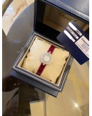(UNUSED) 2024 CHOPARD HAPPY DIAMONDS 18K 750 WHITE GOLD REF 203957 MOTHER OF PEARL DIAL 24MM QUARTZ WATCH -FULL SET-
